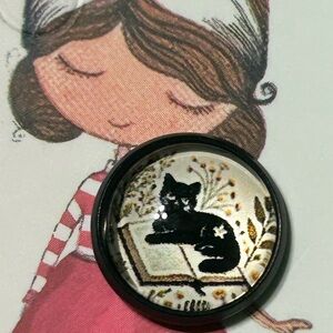 Cute Black Cat Button earrings
